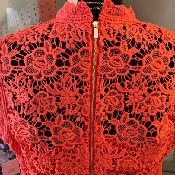 Nanette lepore crocheted orange lace top l… - Picture 5 of 8